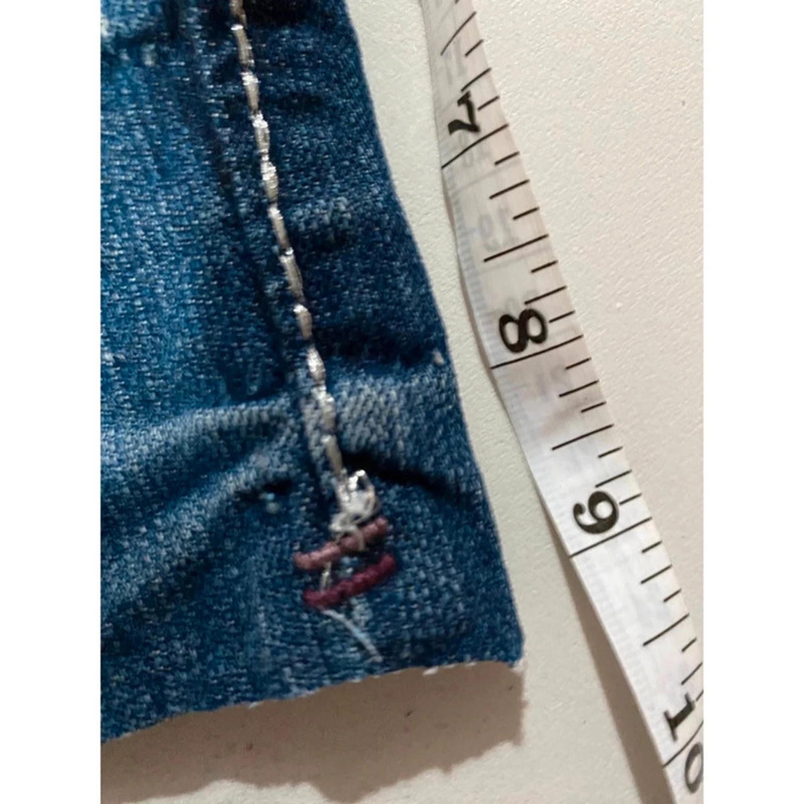 32 inch waist estimate size 14 uk - blue denim mini skirt vintage 2000s y2k