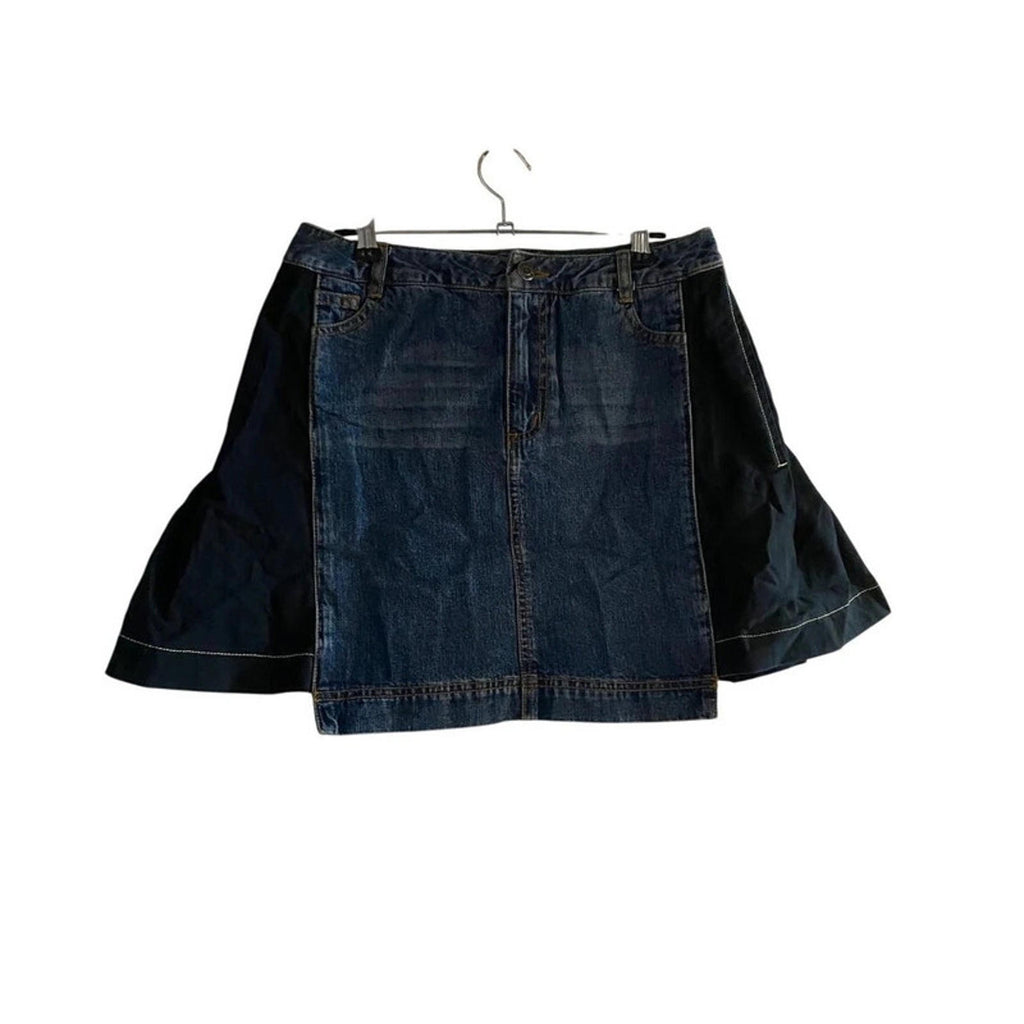 28 inch waist estimate size 10 uk - blue denim mini skirt vintage 2000s y2k bamboo