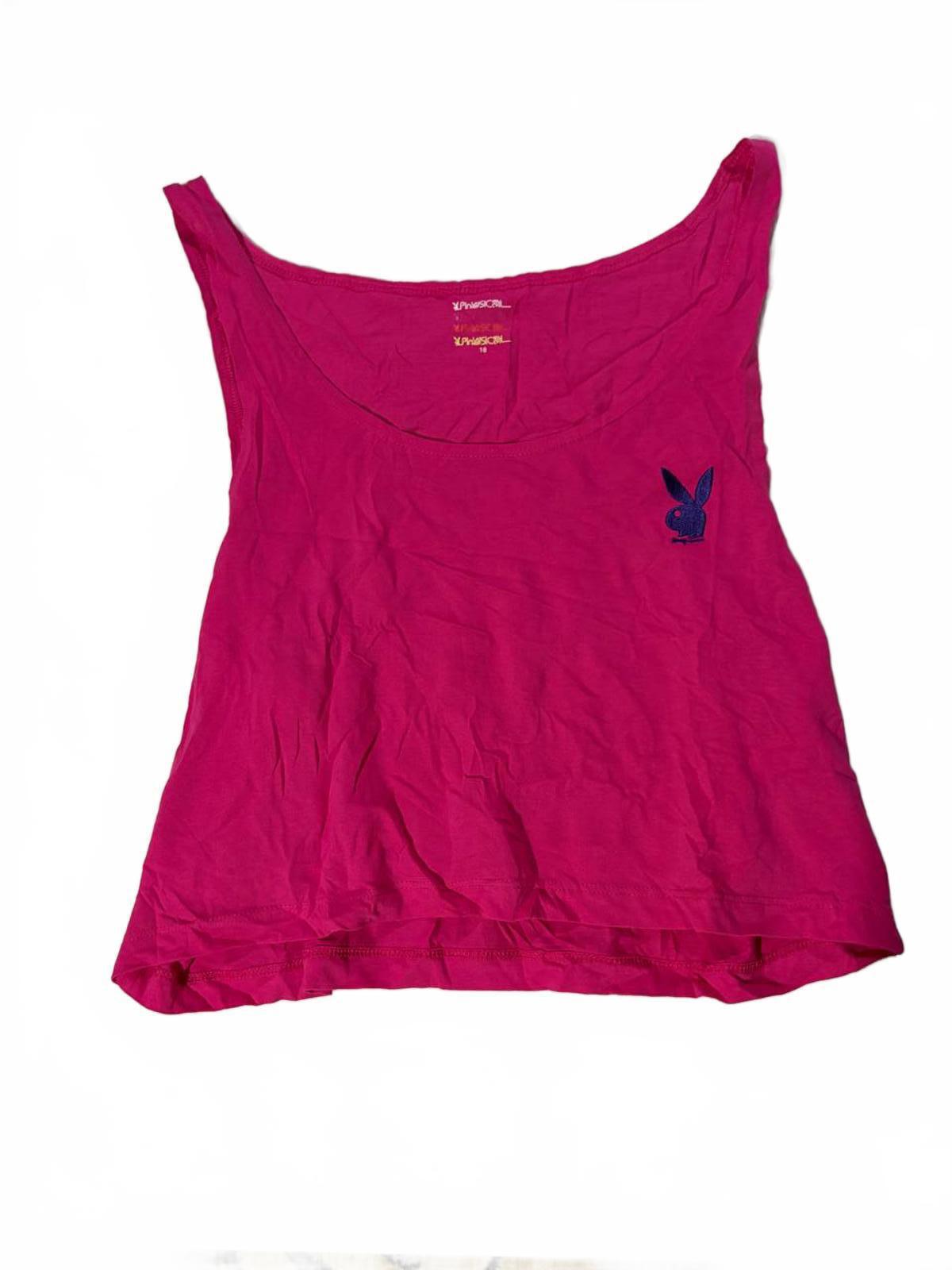 playboy size 16 hot pink crop top y2k 2000s mcbling