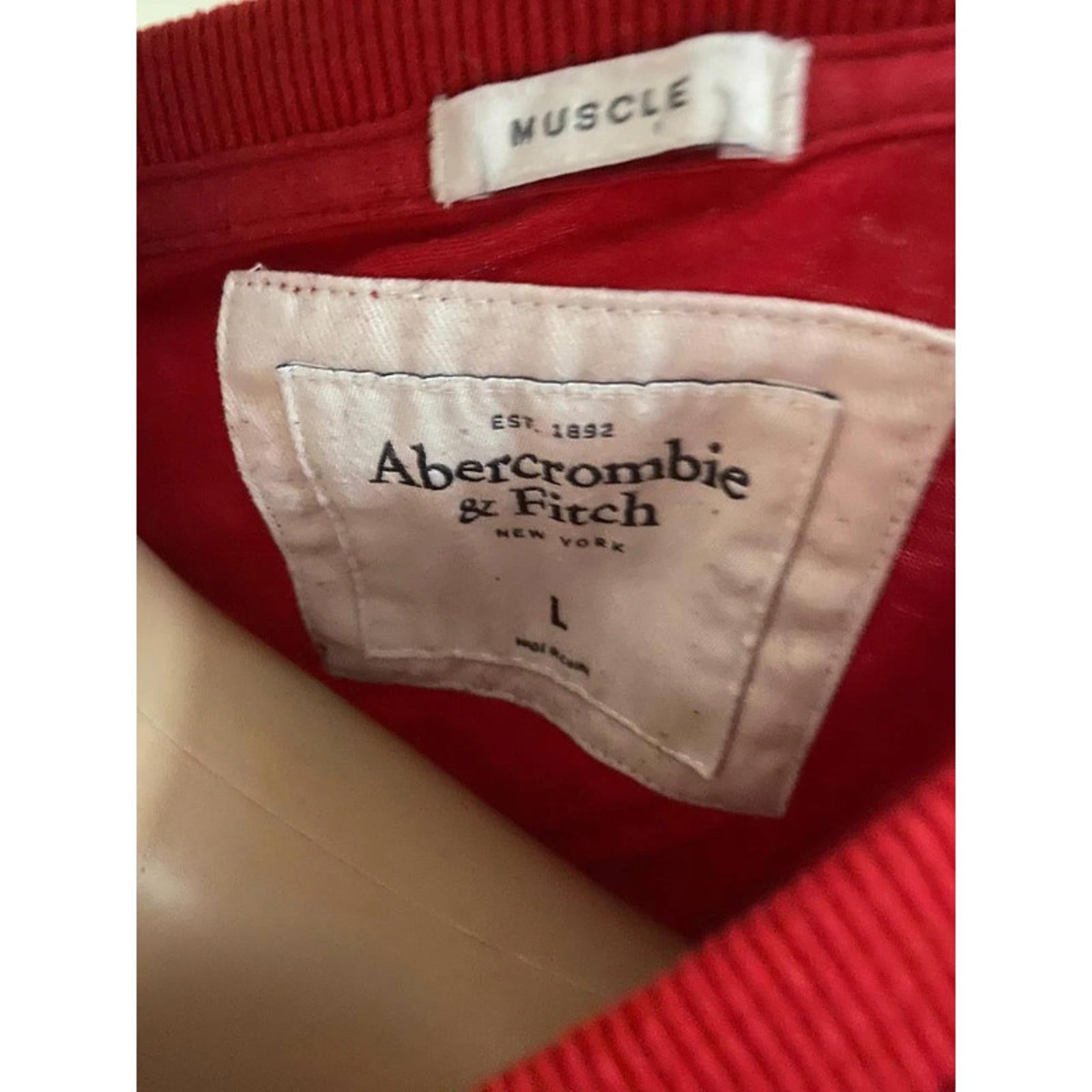 abercrombie & fitch tshirt y2k 2000s vintage - size large muscle mens fit women XXL red