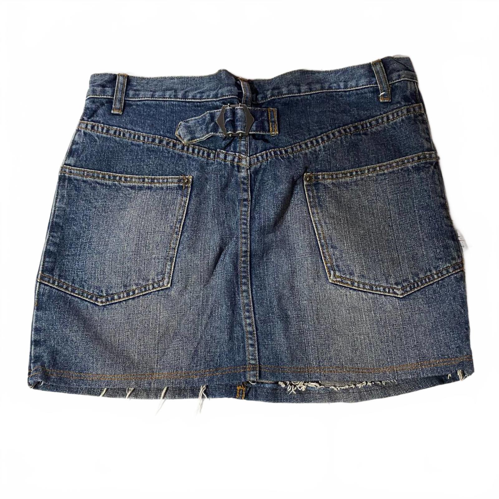denim mini skirt  - vintage y2k mcbling 2000s - size 14
