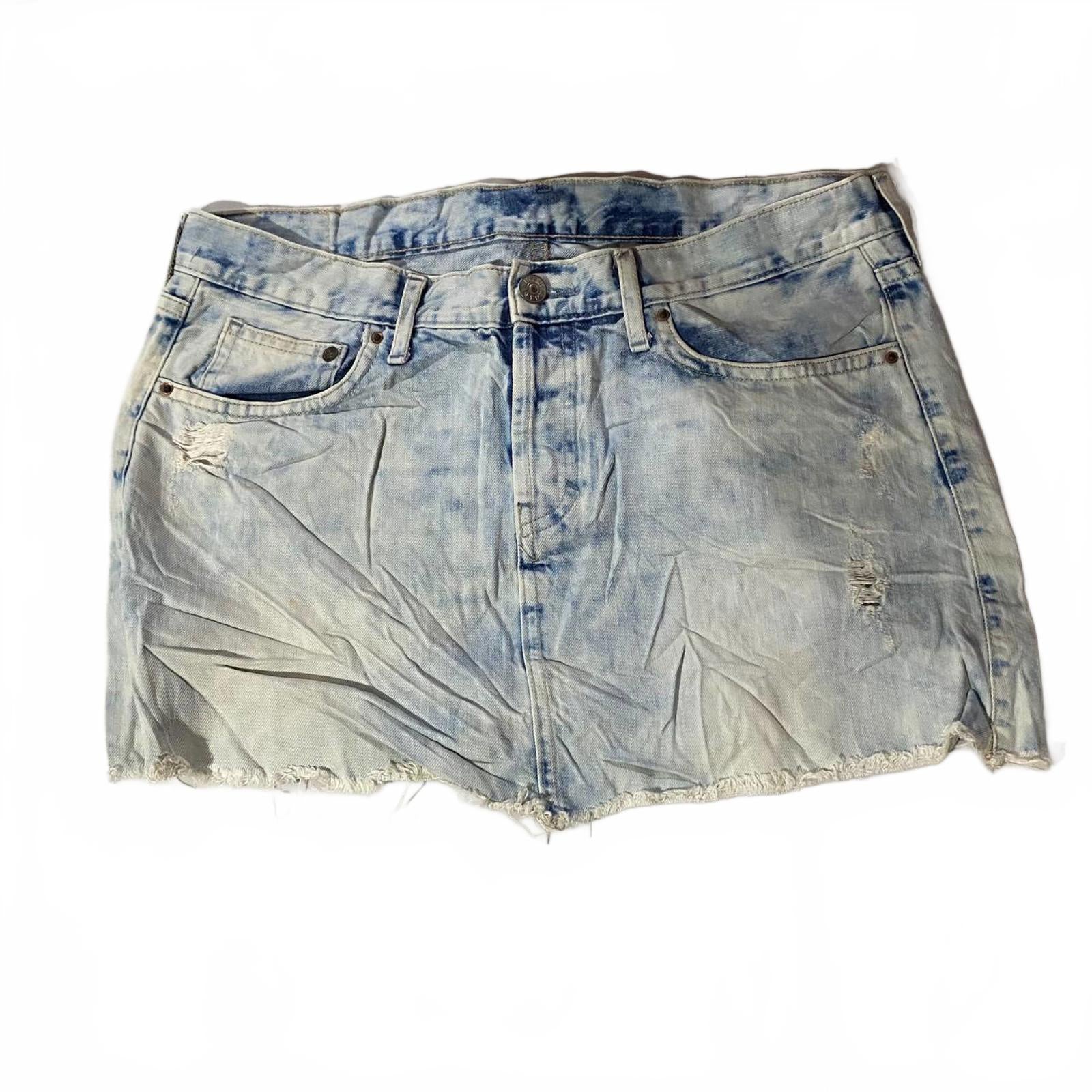denim mini skirt  - vintage y2k mcbling 2000s - size 14