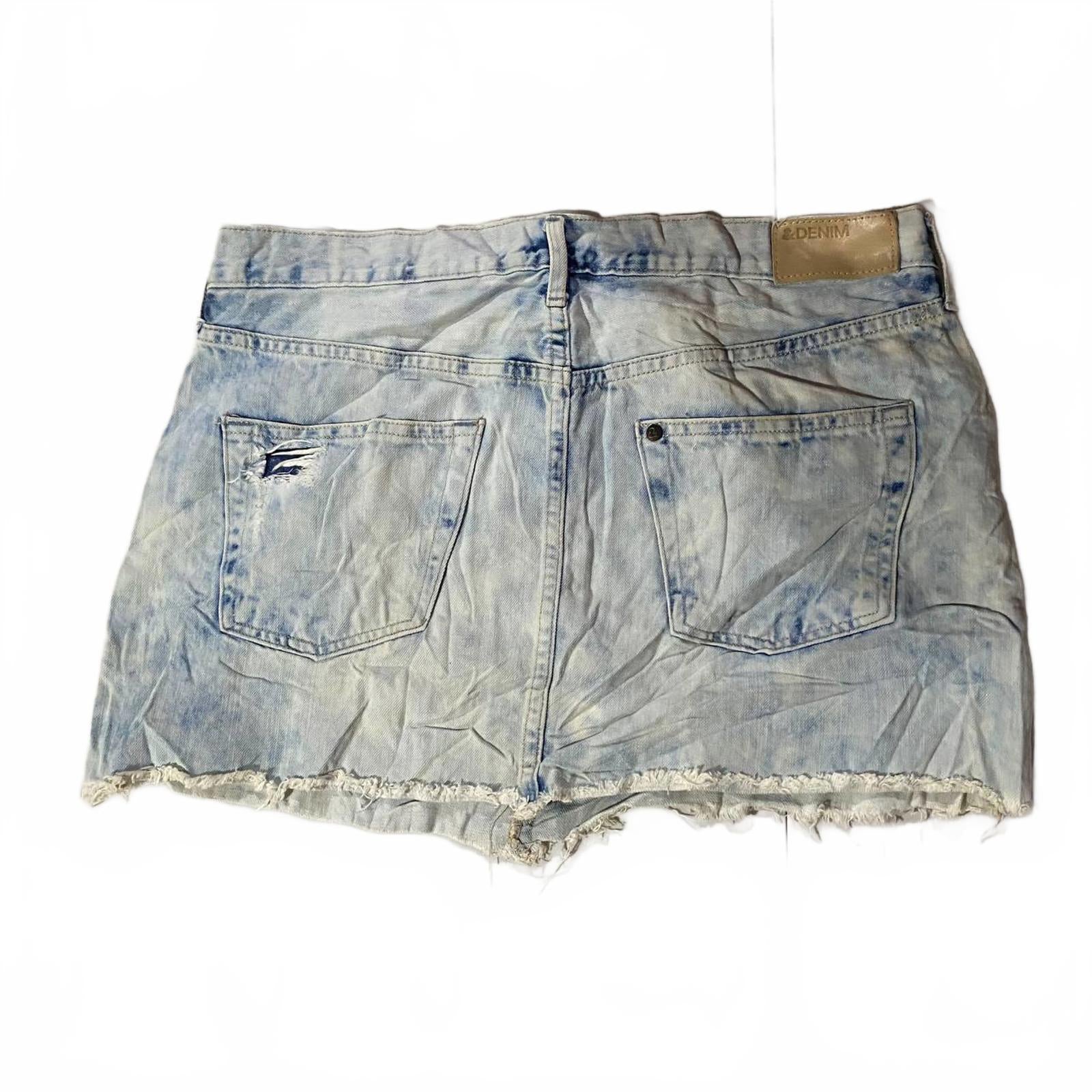denim mini skirt  - vintage y2k mcbling 2000s - size 14
