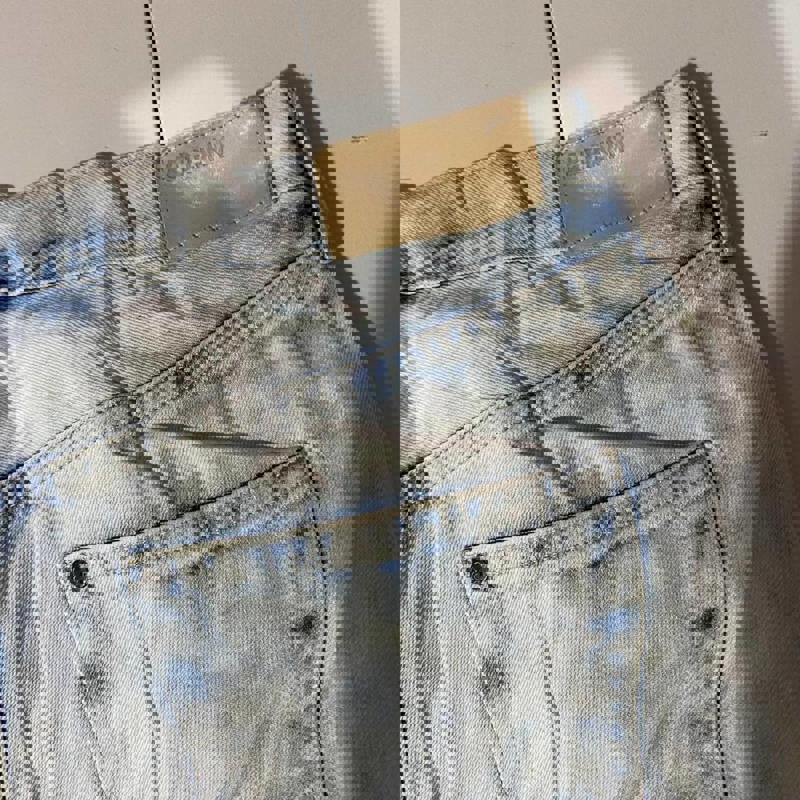 denim mini skirt  - vintage y2k mcbling 2000s - size 14