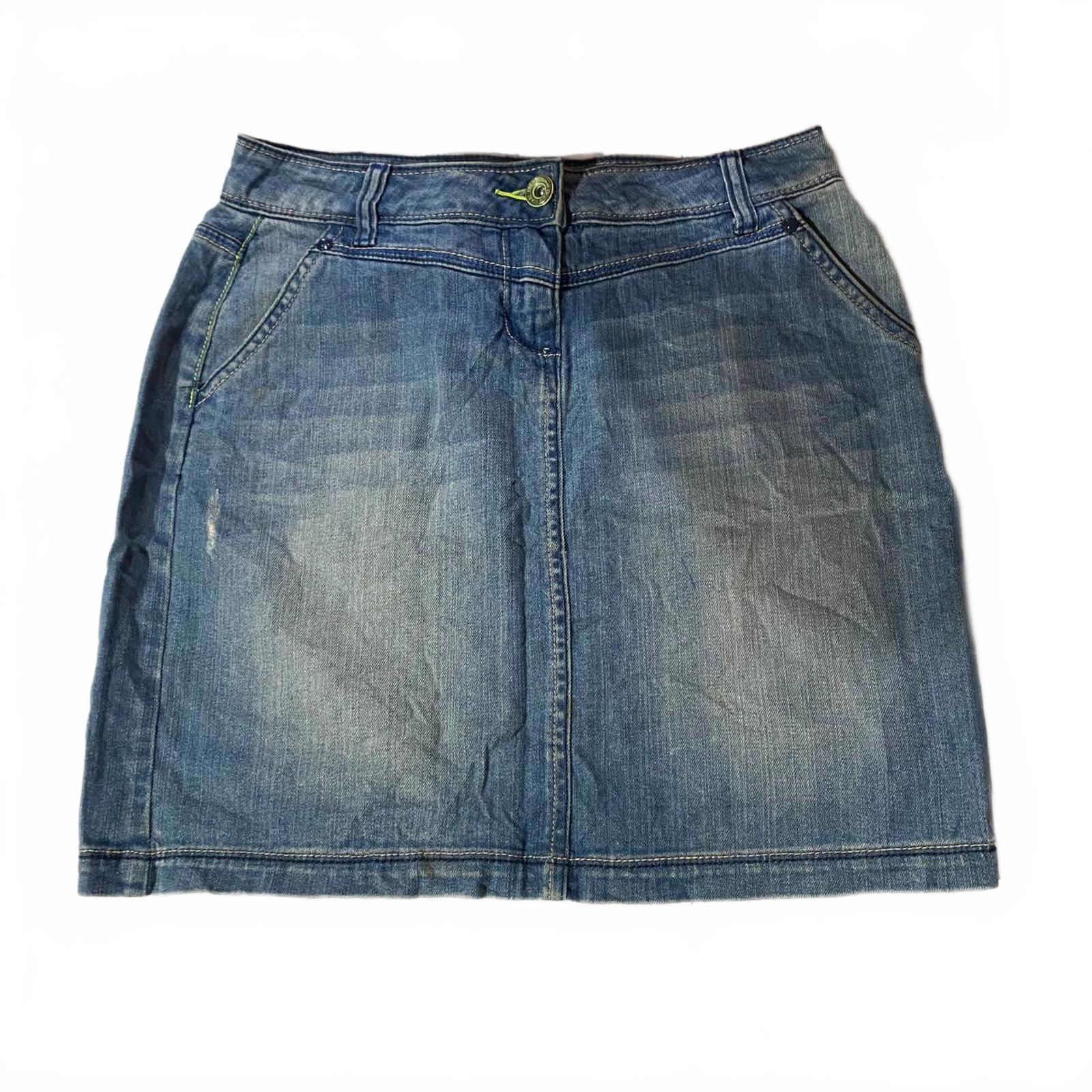 denim mini skirt  - vintage y2k mcbling 2000s - size 12