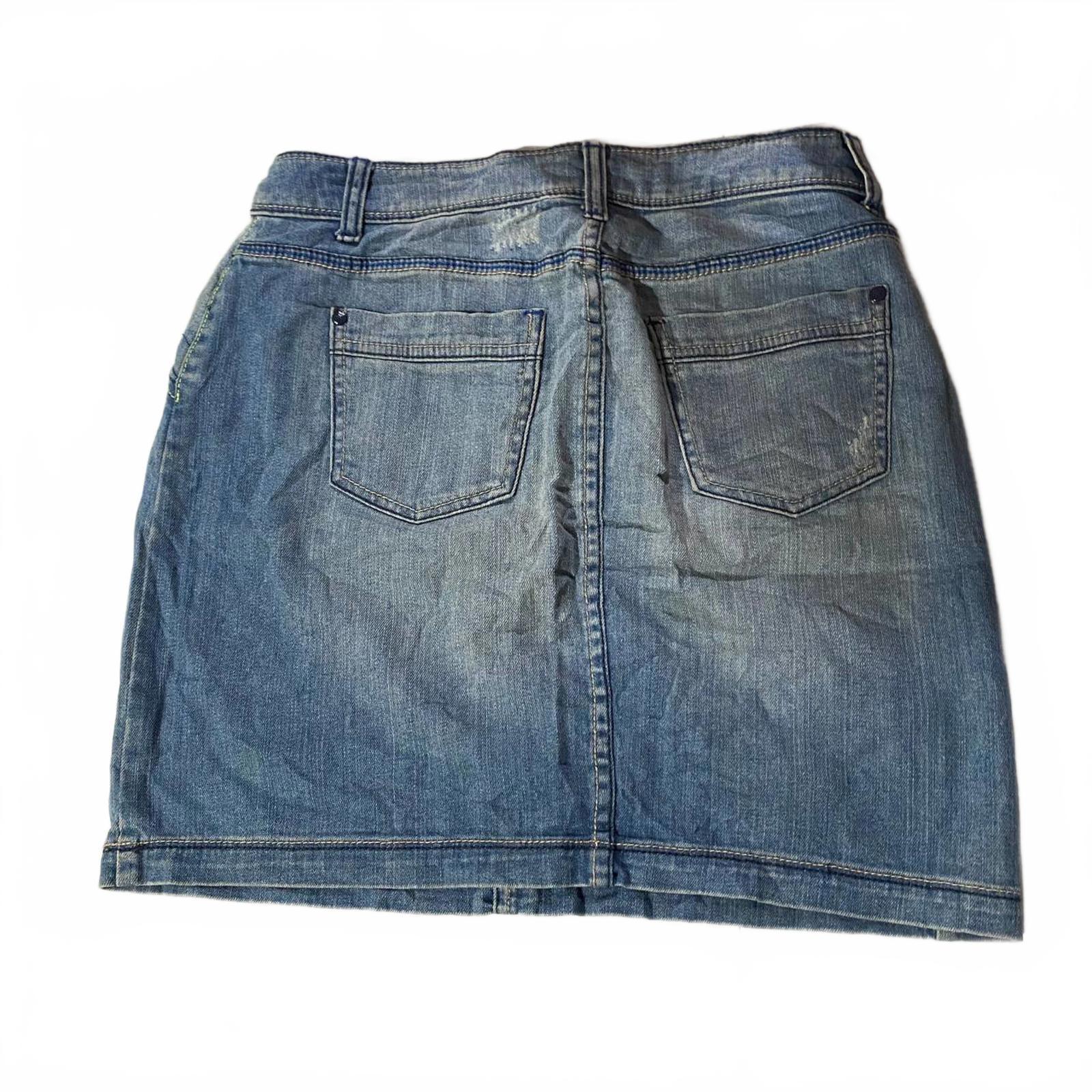 denim mini skirt  - vintage y2k mcbling 2000s - size 12