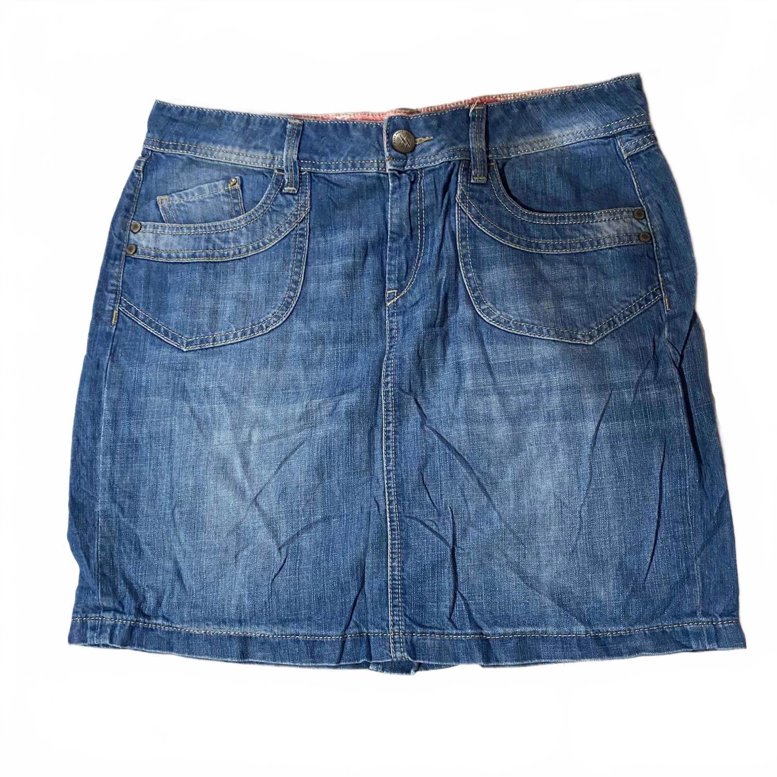 denim mini skirt  - vintage y2k mcbling 2000s - size 14