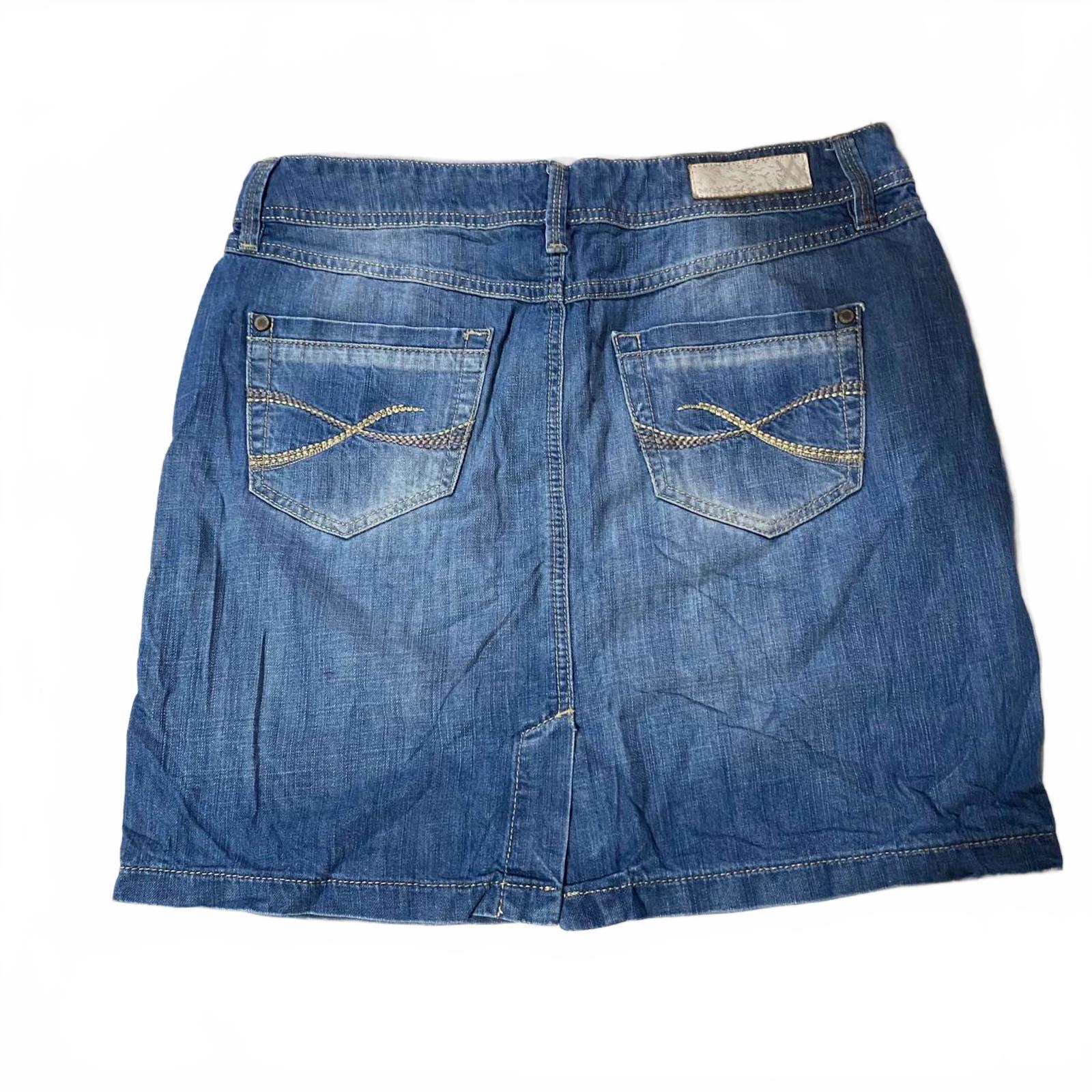 denim mini skirt  - vintage y2k mcbling 2000s - size 14