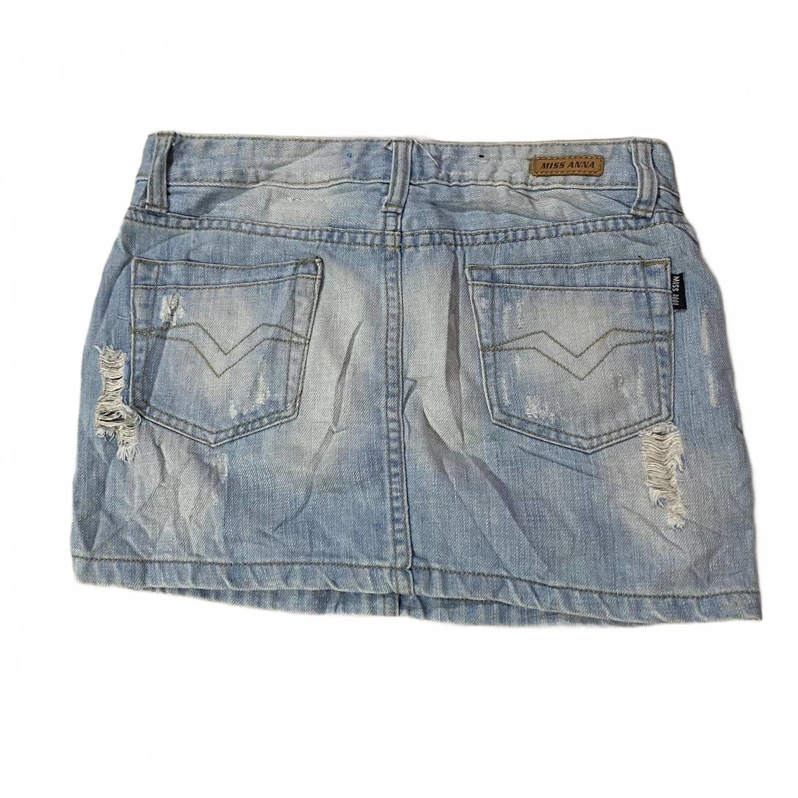 denim mini skirt  - vintage y2k mcbling 2000s - size 10