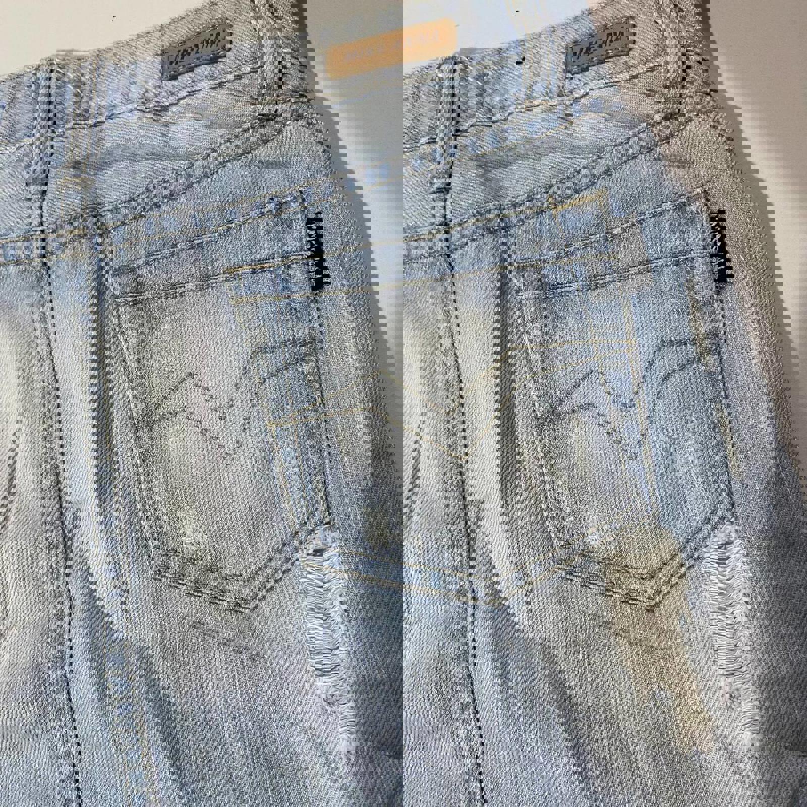 denim mini skirt  - vintage y2k mcbling 2000s - size 10