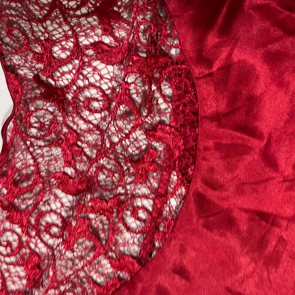 babydoll top vintage y2k 2000s mcbling red medium lace silky valentine