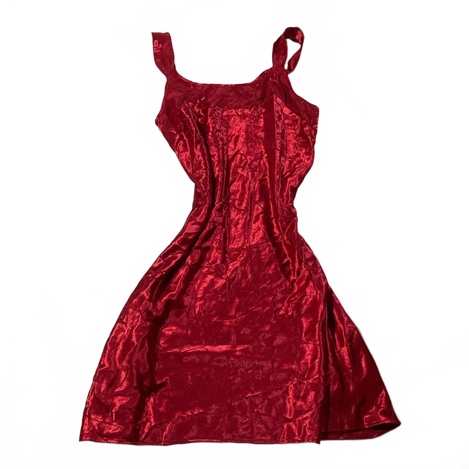 babydoll top vintage y2k 2000s mcbling red silky small valentine