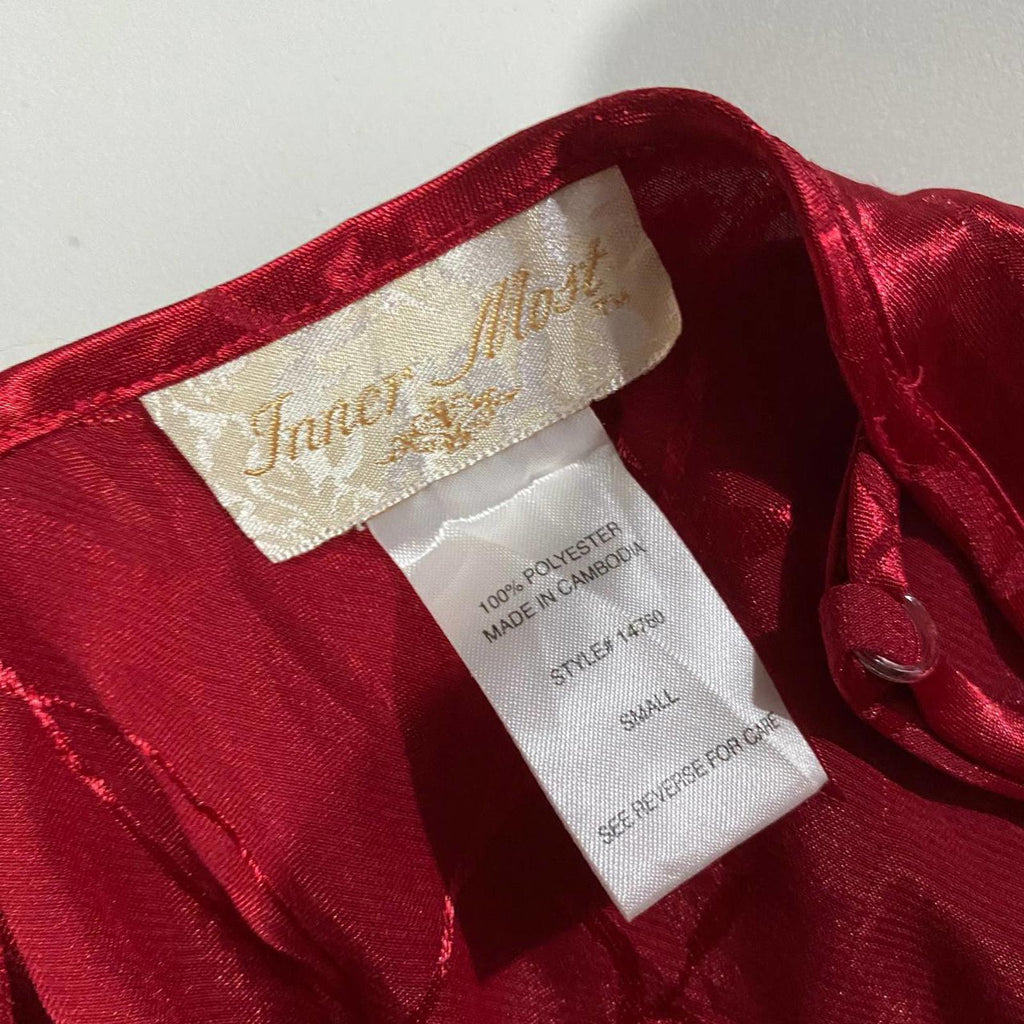 babydoll top vintage y2k 2000s mcbling red silky small valentine