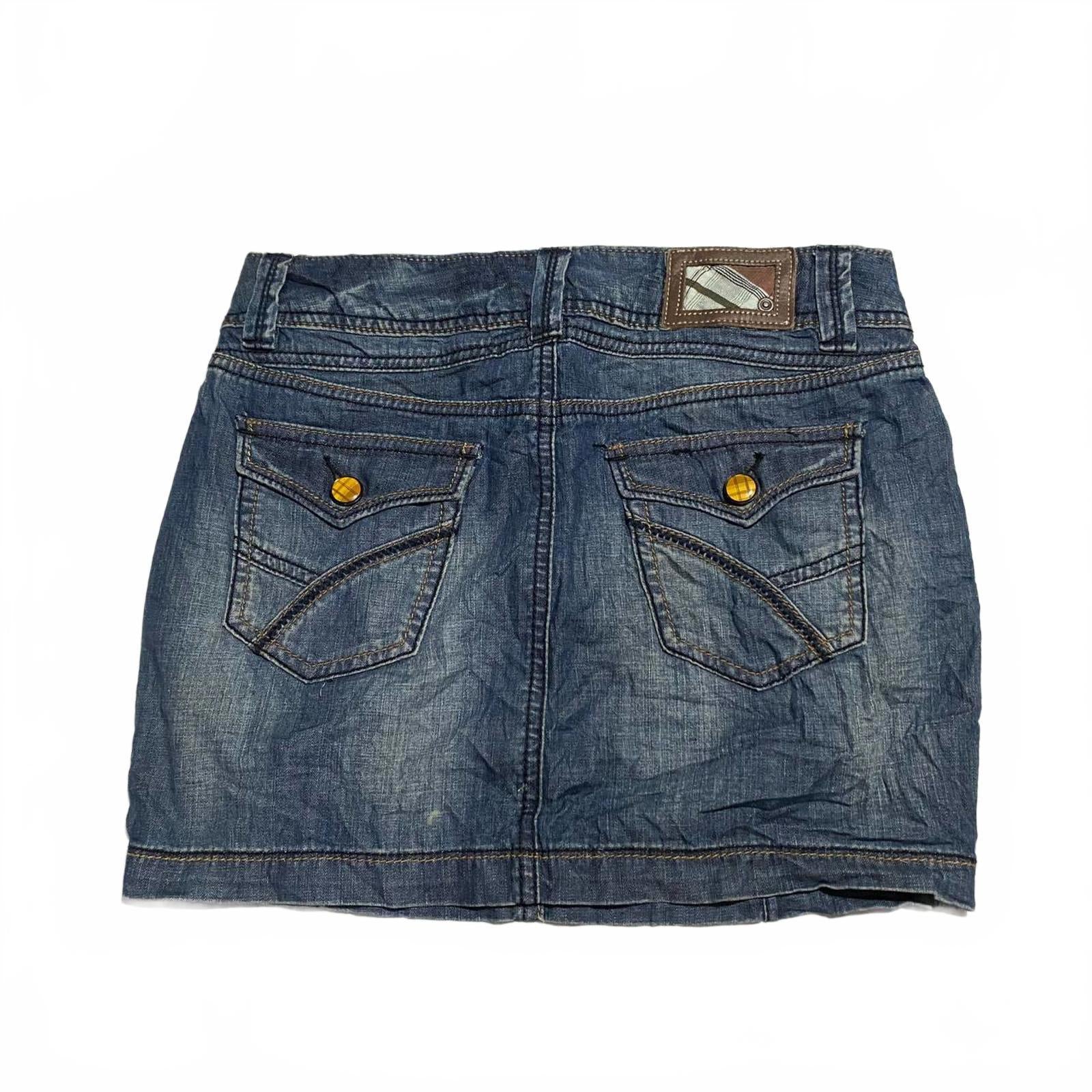 denim mini skirt  - vintage y2k mcbling 2000s - size 10