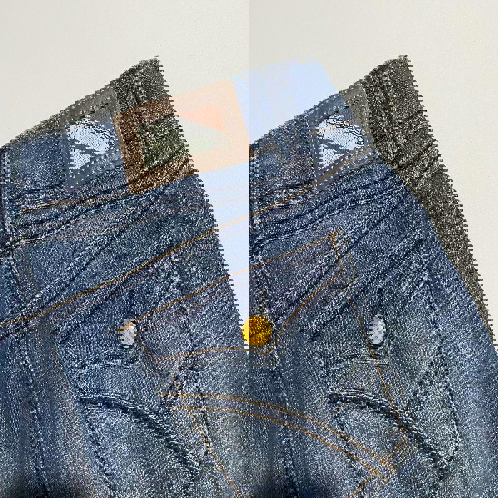 denim mini skirt  - vintage y2k mcbling 2000s - size 10