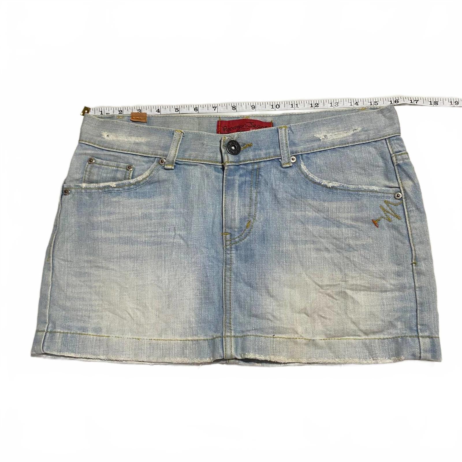 denim mini skirt  - vintage y2k mcbling 2000s - size 12
