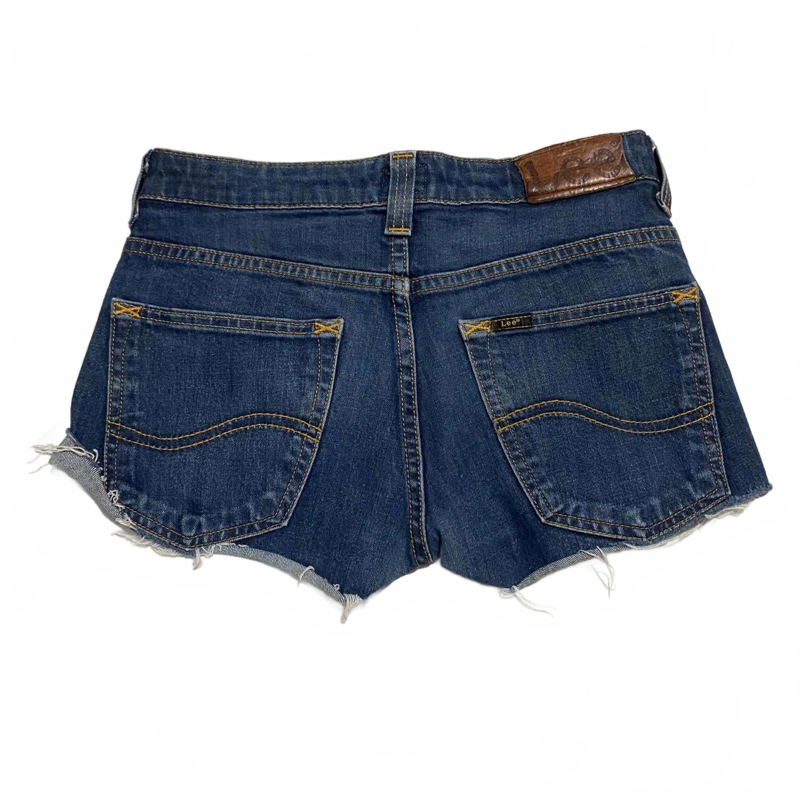 lee studded denim mini shorts  - vintage y2k mcbling 2000s - est size 10