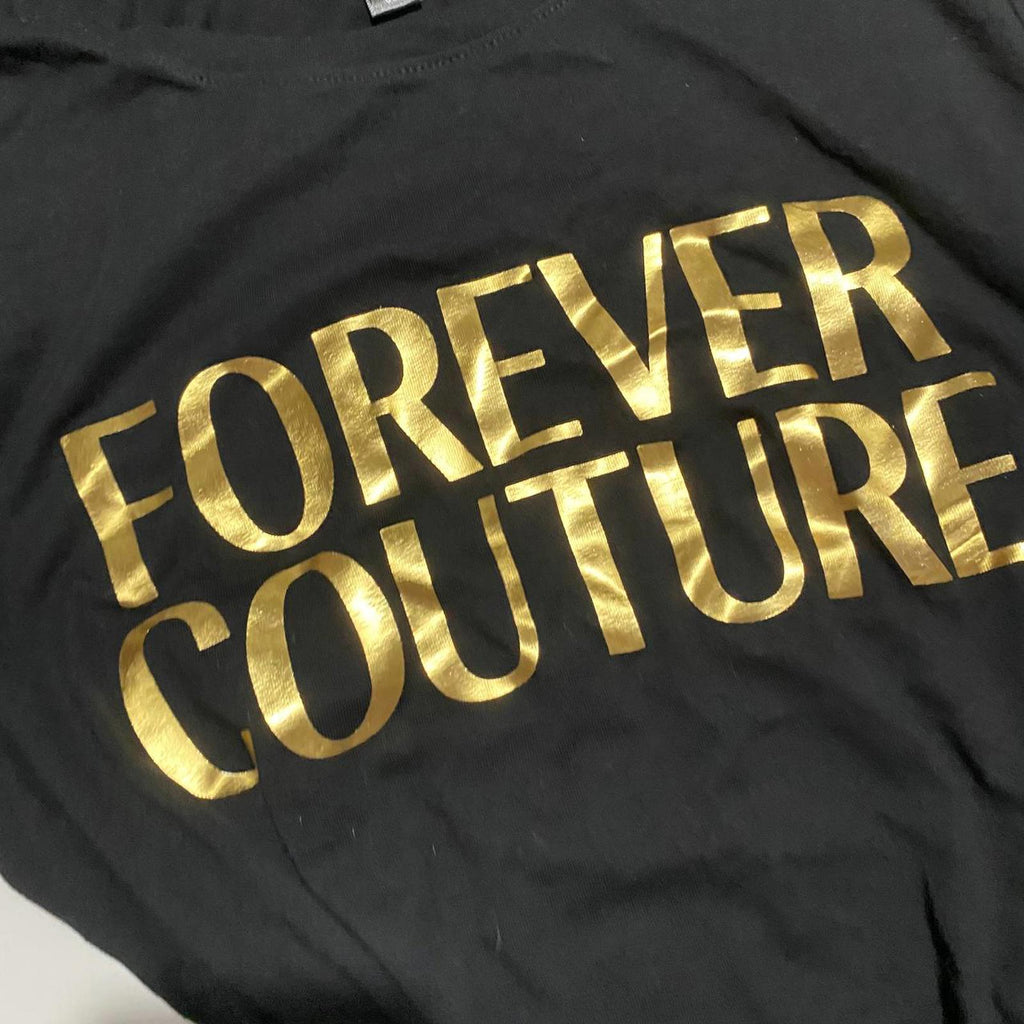 size 10 tank black gold golddigga forever couture mcbling y2k 2000s