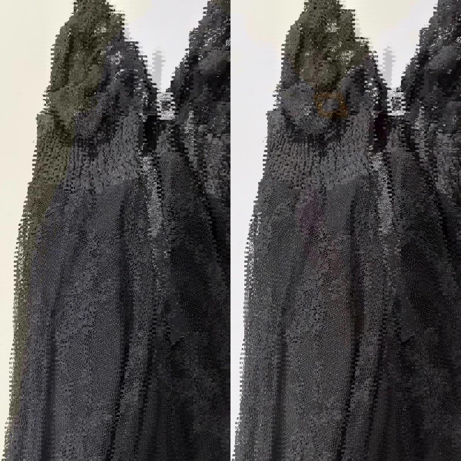 babydoll top vintage y2k 2000s mcbling black lace small floral coquette goth emo