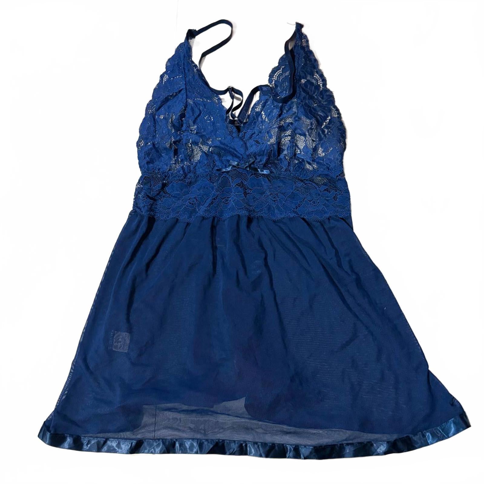 babydoll top vintage y2k 2000s mcbling blue floral xl fairy coquette