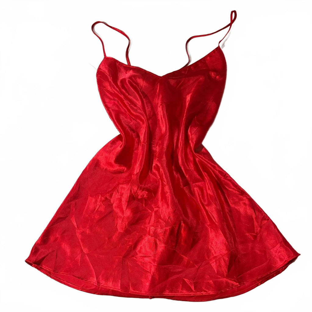 babydoll top vintage y2k 2000s mcbling silky red small valentines