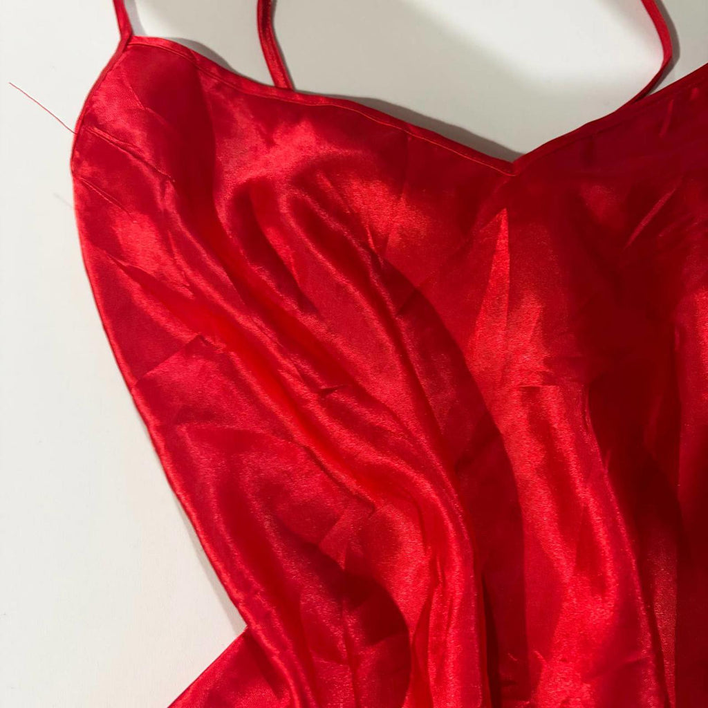 babydoll top vintage y2k 2000s mcbling silky red small valentines