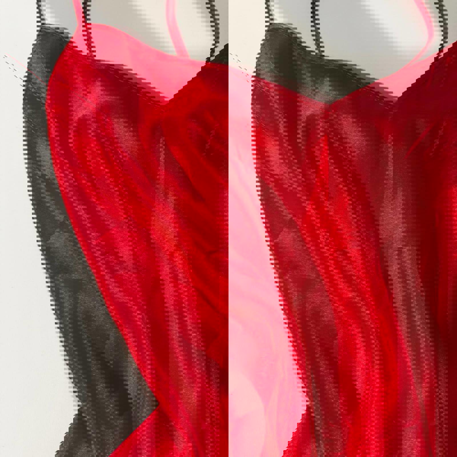 babydoll top vintage y2k 2000s mcbling silky red small valentines