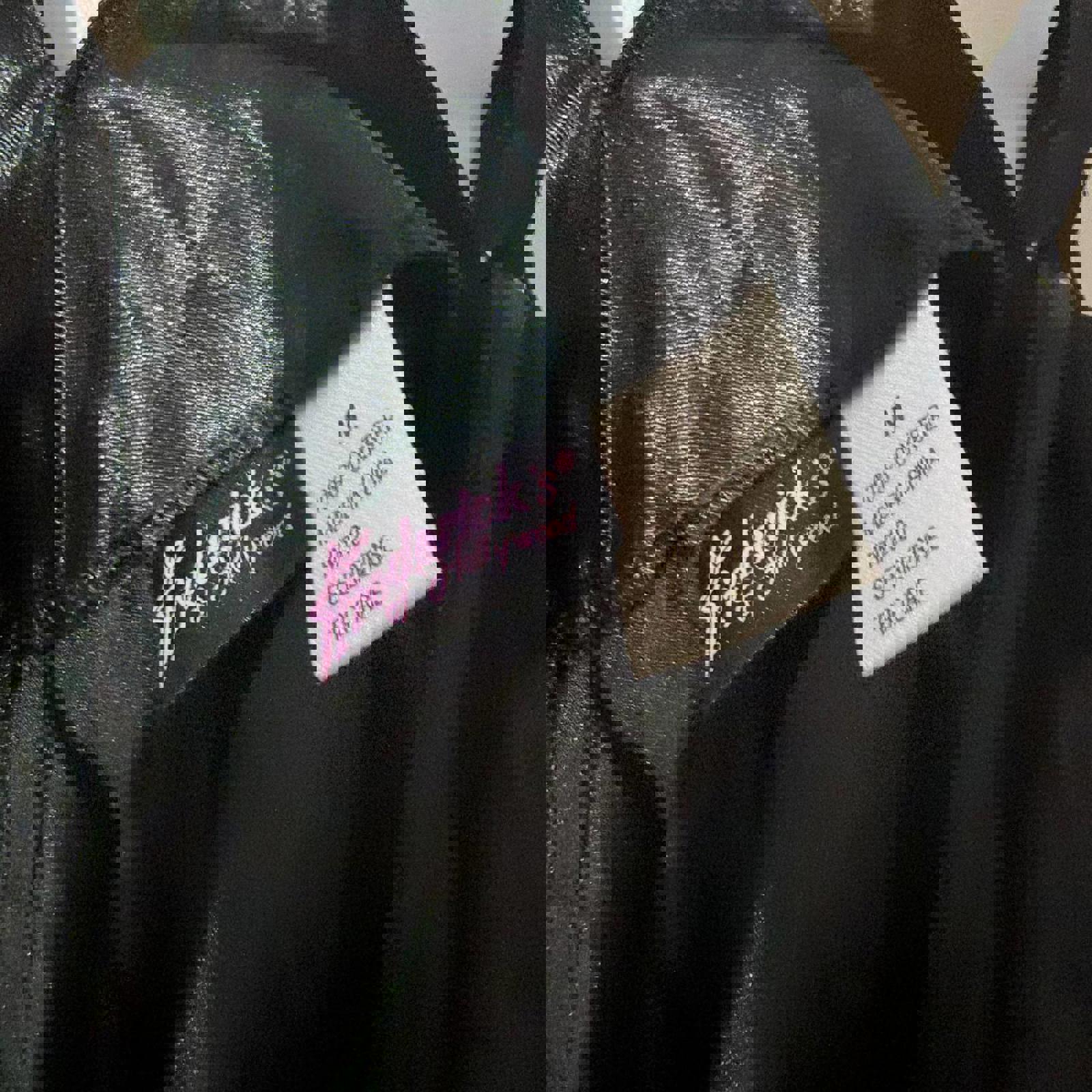 babydoll top vintage y2k 2000s mcbling silky black medium goth emo