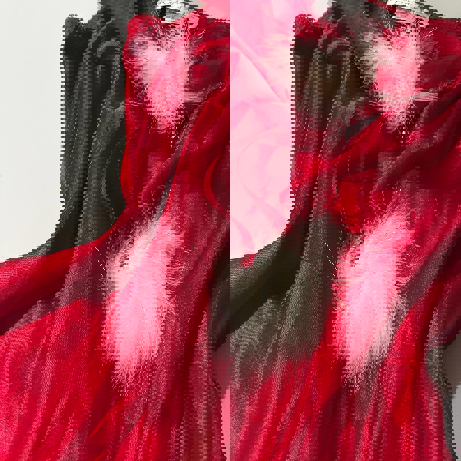 babydoll top vintage y2k 2000s mcbling large red valentines silky