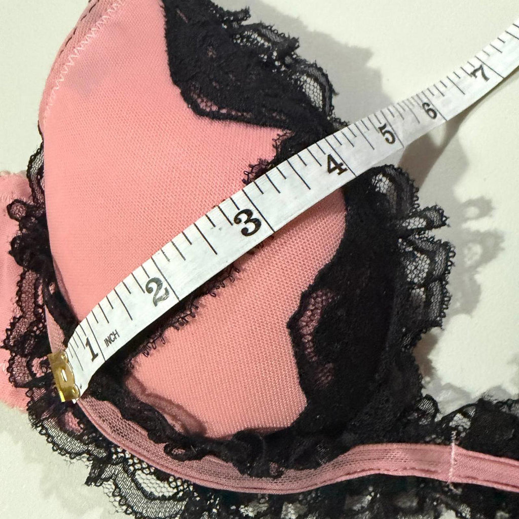 pink lace vintage y2k 2000s bra size