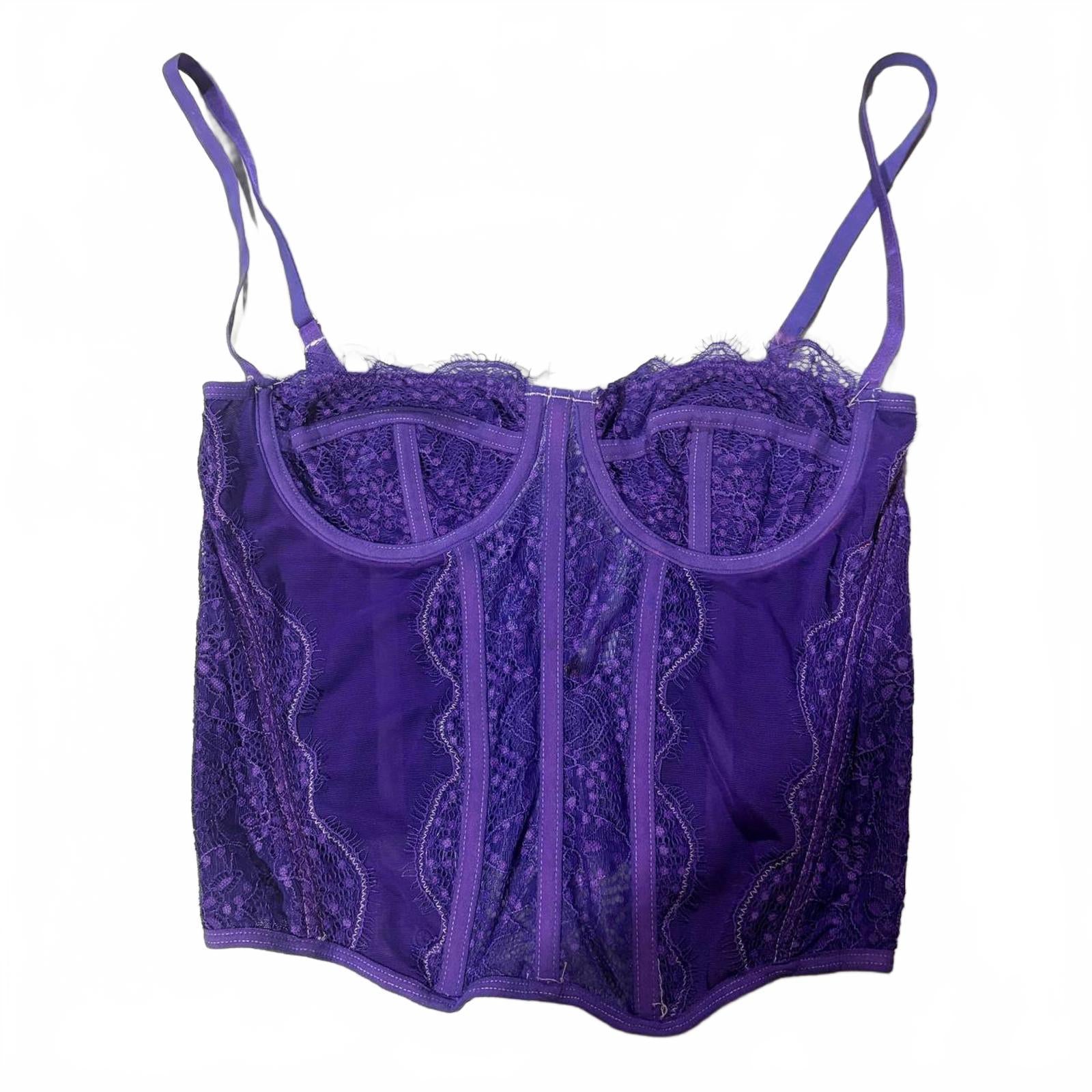 size medium babydoll top vintage y2k 2000s mcbling purple