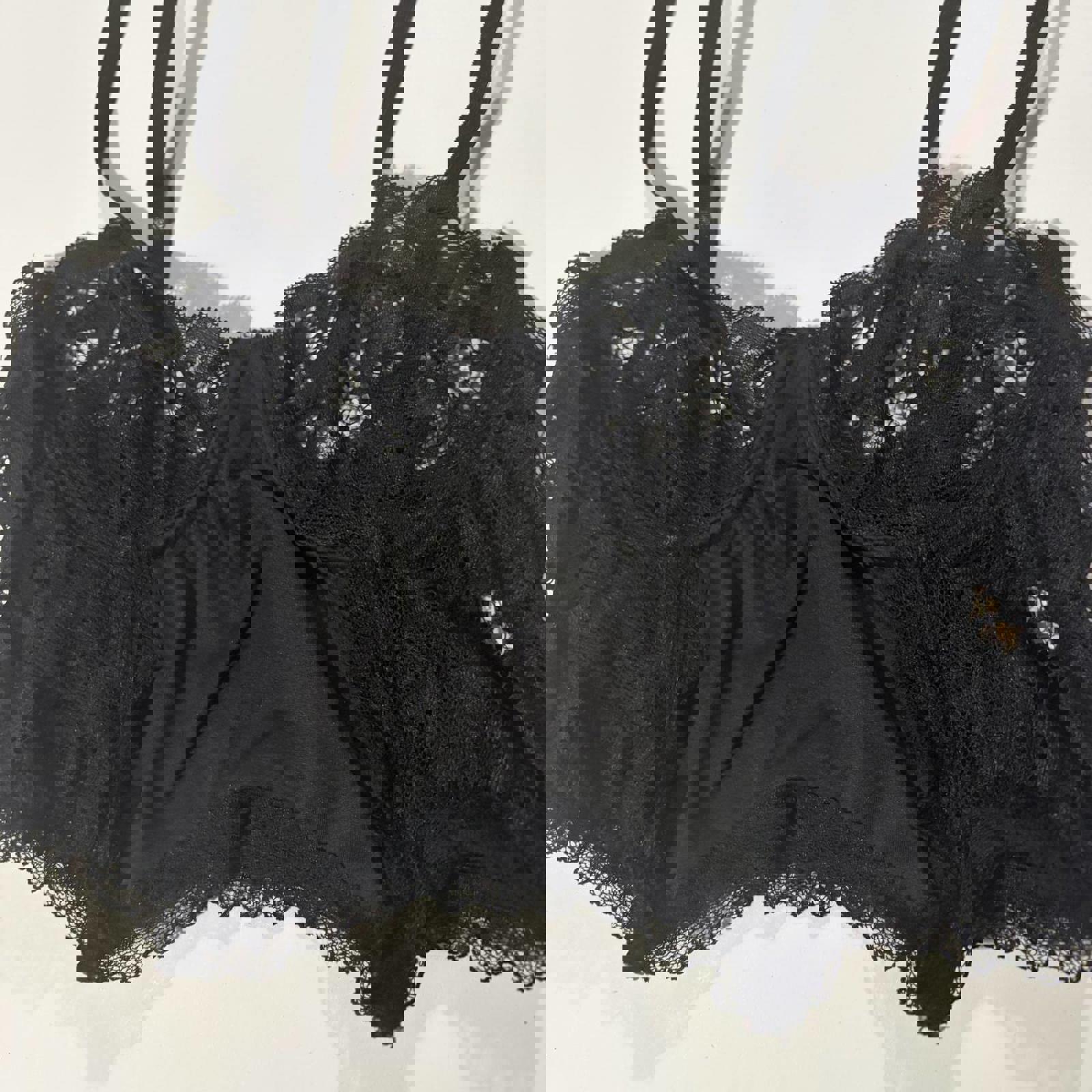 estimate small babydoll top vintage y2k goth emo lace