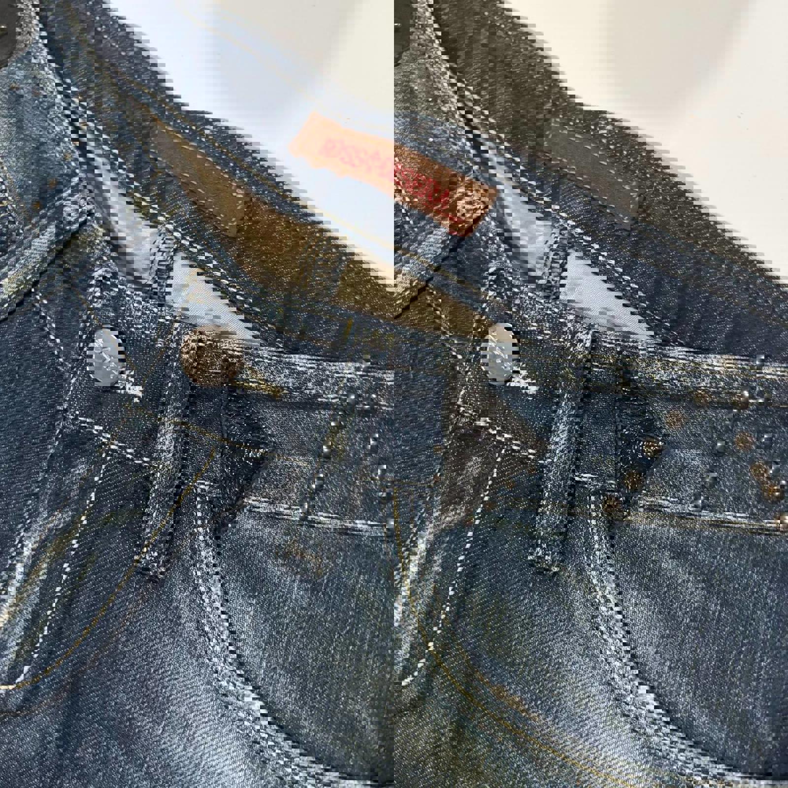 denim mini skirt  - vintage y2k mcbling 2000s - size estimated 12