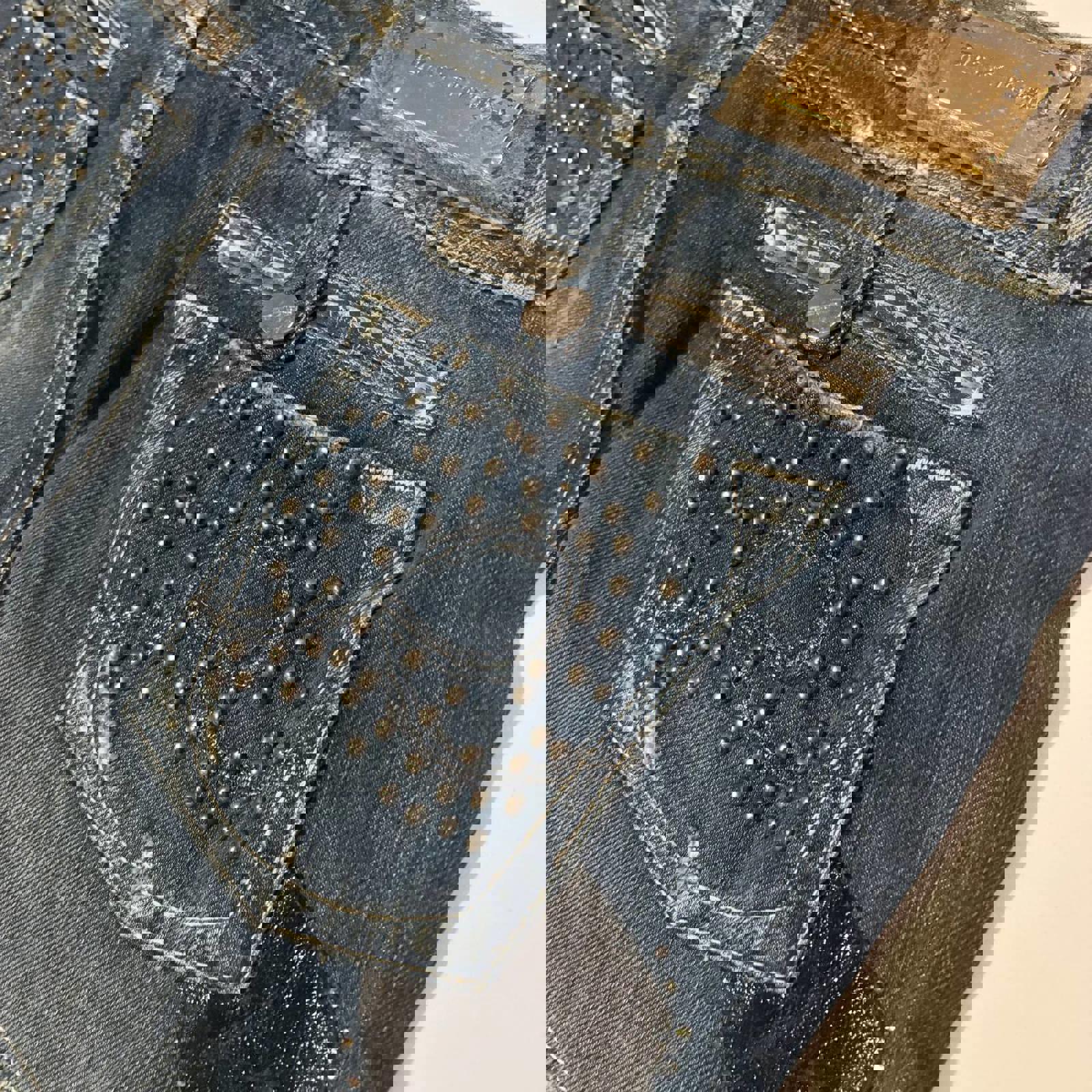 denim mini skirt  - vintage y2k mcbling 2000s - size estimated 12