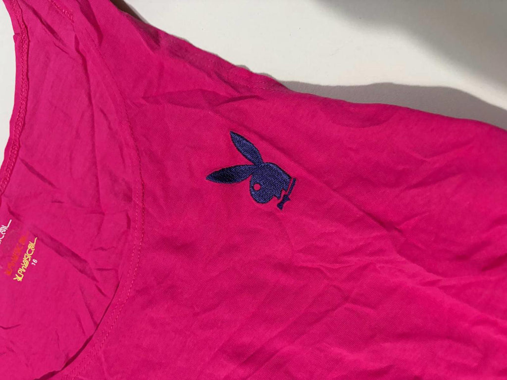 playboy size 16 hot pink crop top y2k 2000s mcbling