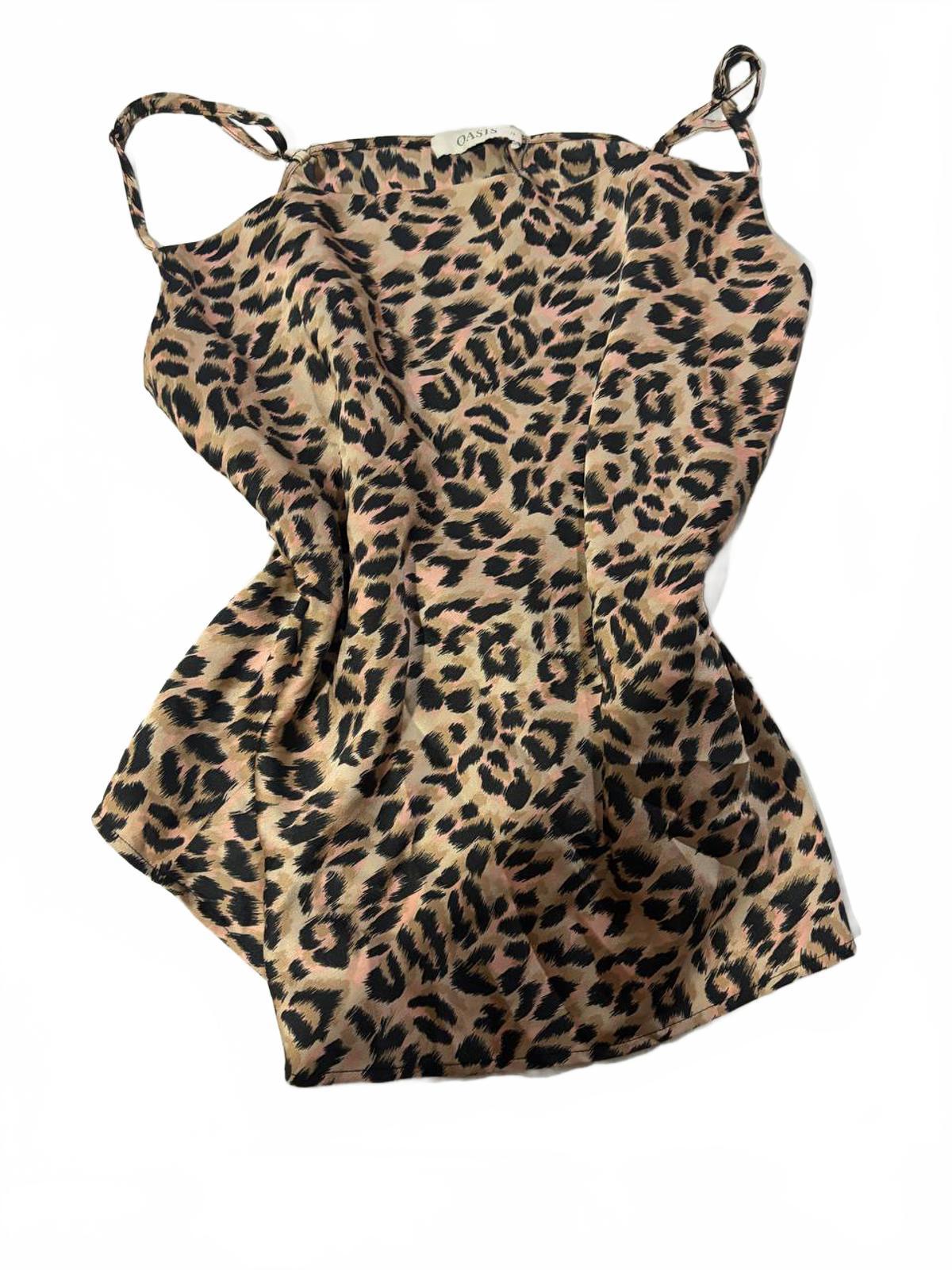 oasis leopard print size 16 y2k top