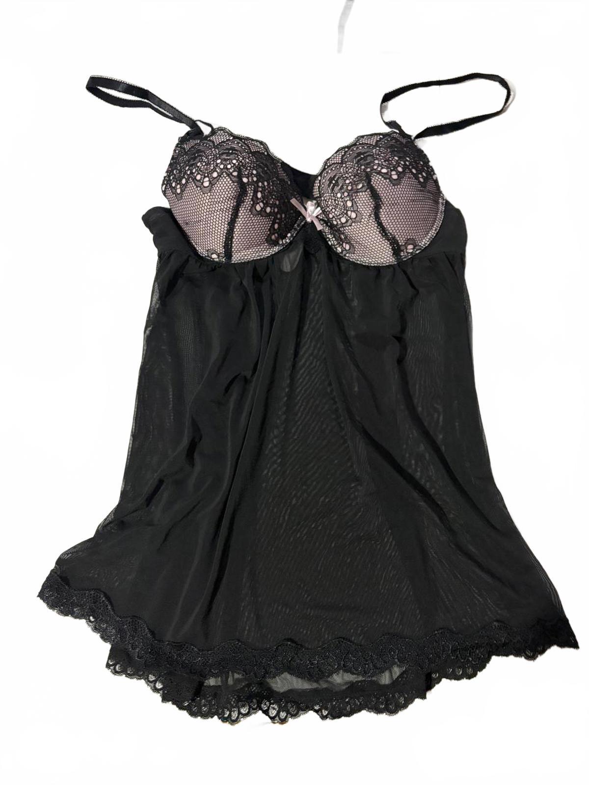 large pink black fairy babydoll top vintage y2k 2000s mcbling