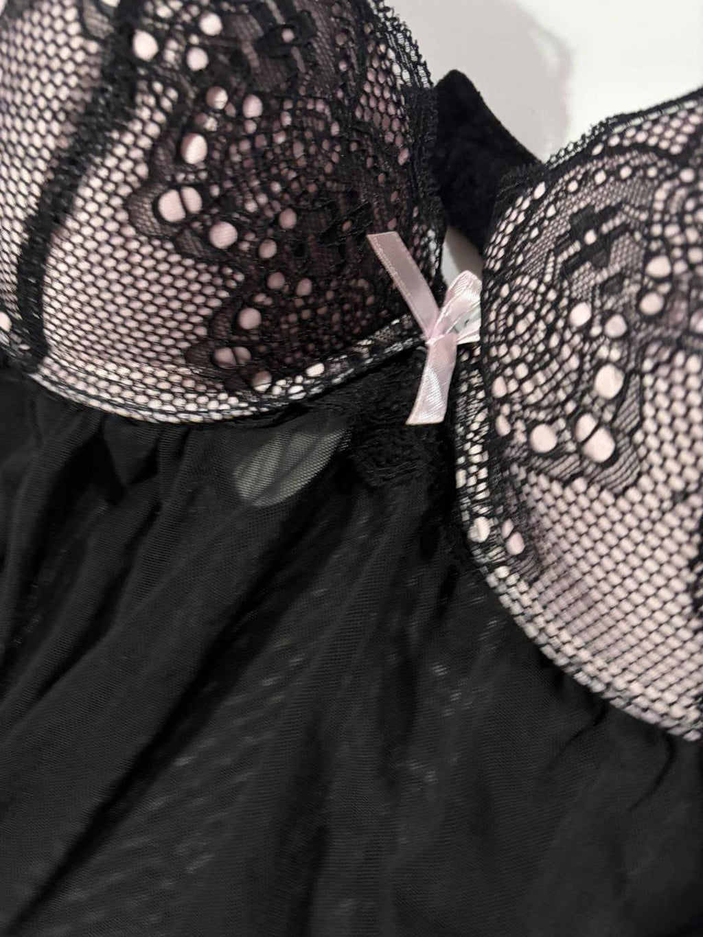 large pink black fairy babydoll top vintage y2k 2000s mcbling